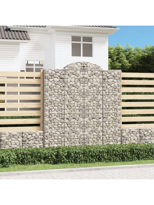 Klenuté gabionové koše 12ks 200x30x220/240cm pozinkované železo
