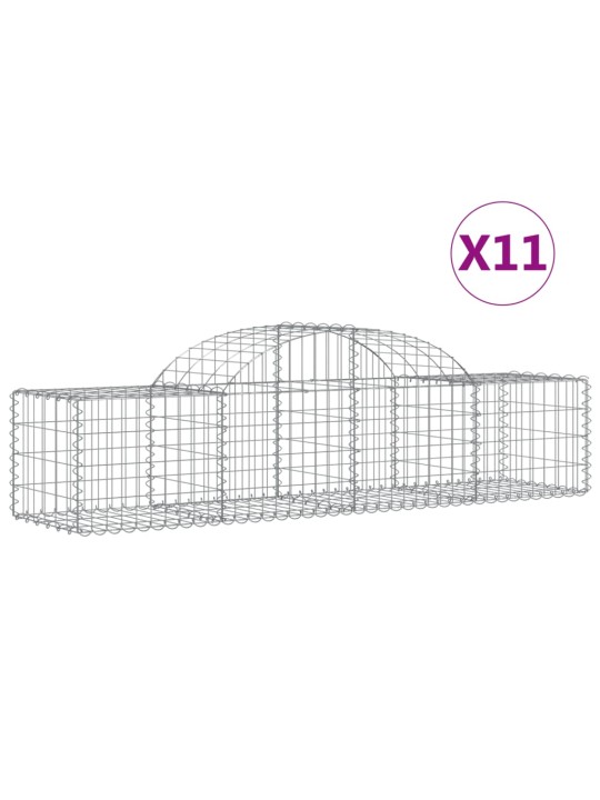 Klenuté gabionové koše 11 ks 200x50x40/60 cm pozinkované železo