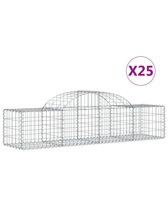 Klenuté gabionové koše 25 ks 200x50x40/60 cm pozinkované železo