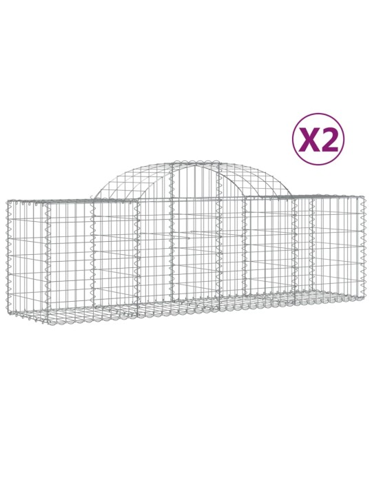 Klenuté gabionové koše 2 ks 200x50x60/80 cm pozinkované železo