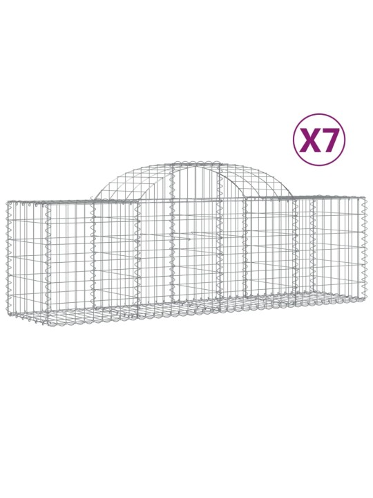 Klenuté gabionové koše 7 ks 200x50x60/80 cm pozinkované železo