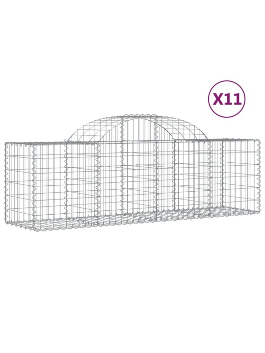 Klenuté gabionové koše 11 ks 200x50x60/80 cm pozinkované železo