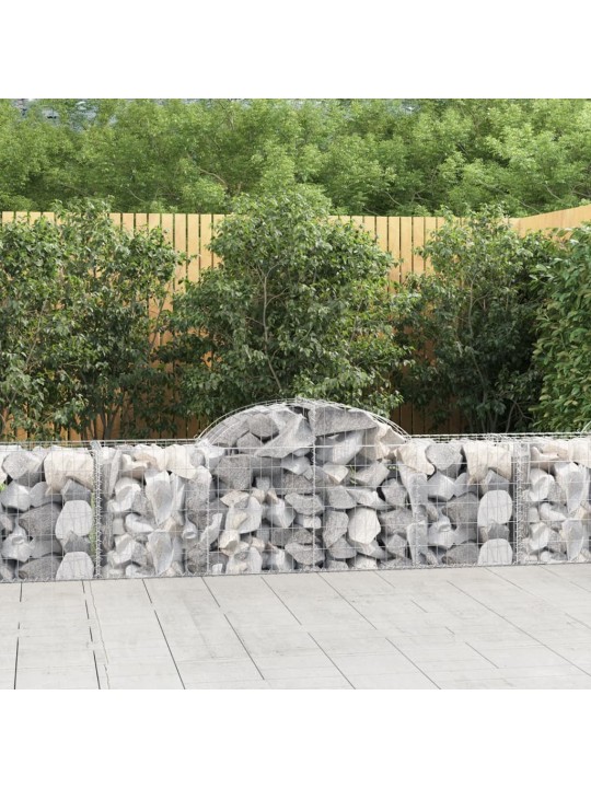 Klenuté gabionové koše 14 ks 200x50x60/80 cm pozinkované železo