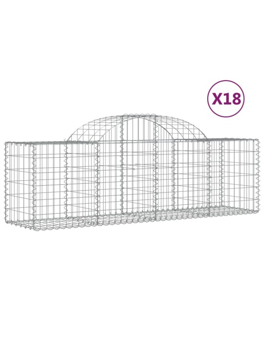 Klenuté gabionové koše 18 ks 200x50x60/80 cm pozinkované železo