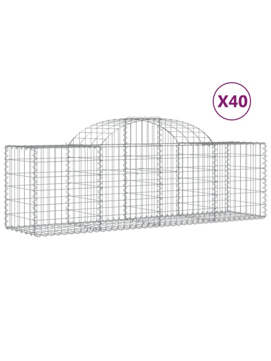 Klenuté gabionové koše 40 ks 200x50x60/80 cm pozinkované železo