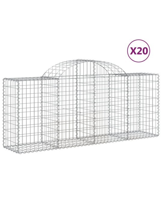 Klenuté gabionové koše 20ks 200x50x80/100 cm pozinkované železo