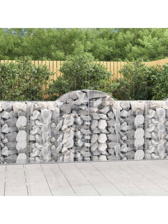 Klenuté gabionové koše 11ks 200x50x100/120cm pozinkované železo