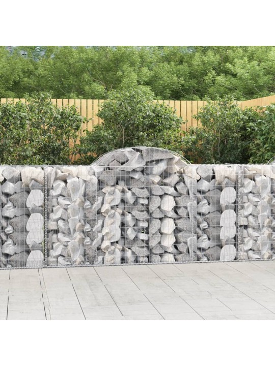 Klenuté gabionové koše 14ks 200x50x100/120cm pozinkované železo