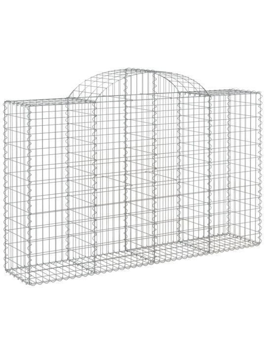 Klenuté gabionové koše 2 ks 200x50x120/140cm pozinkované železo