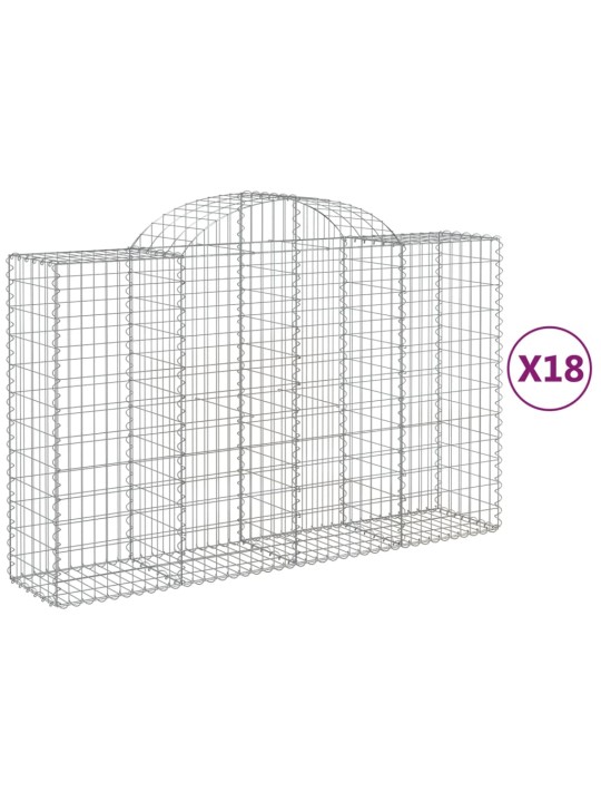 Klenuté gabionové koše 18ks 200x50x120/140cm pozinkované železo