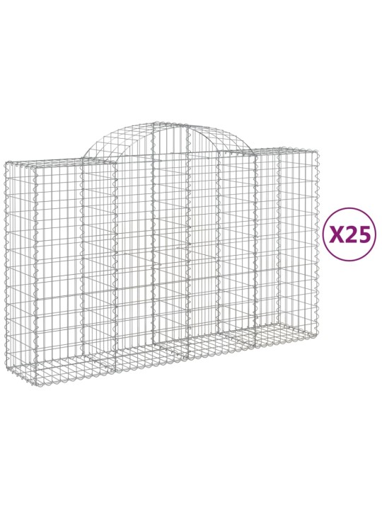 Klenuté gabionové koše 25ks 200x50x120/140cm pozinkované železo