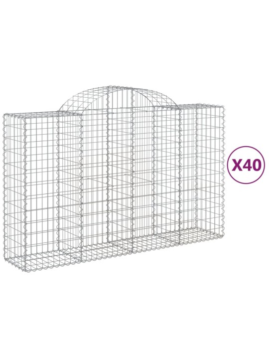 Klenuté gabionové koše 40ks 200x50x120/140cm pozinkované železo