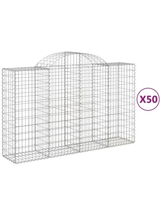 Klenuté gabionové koše 50ks 200x50x120/140cm pozinkované železo