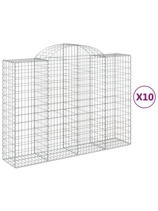 Klenuté gabionové koše 10ks 200x50x140/160cm pozinkované železo