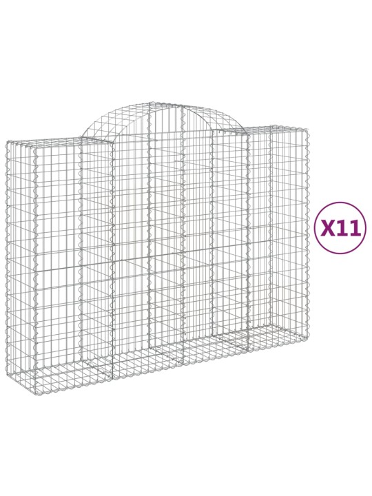 Klenuté gabionové koše 11ks 200x50x140/160cm pozinkované železo