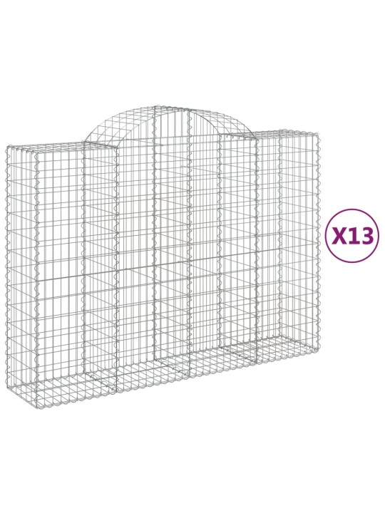 Klenuté gabionové koše 13ks 200x50x140/160cm pozinkované železo