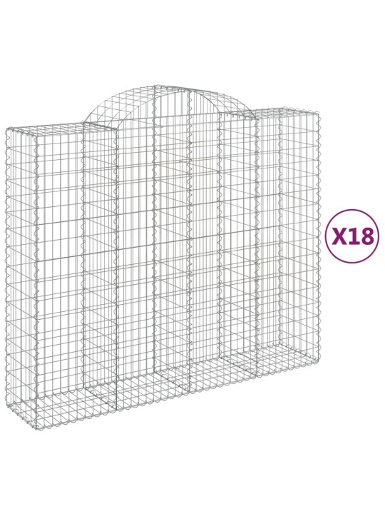 Klenuté gabionové koše 18ks 200x50x160/180cm pozinkované železo