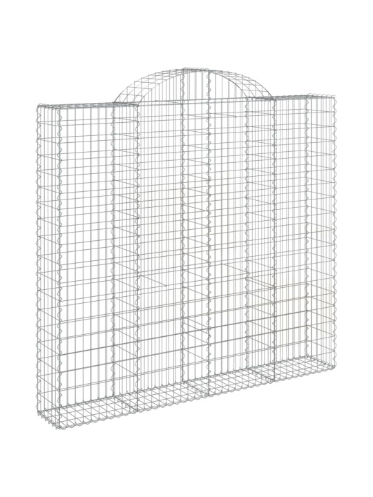 Klenuté gabionové koše 2 ks 200x50x180/200cm pozinkované železo