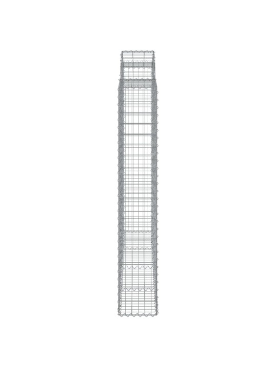 Klenuté gabionové koše 2 ks 200x50x180/200cm pozinkované železo