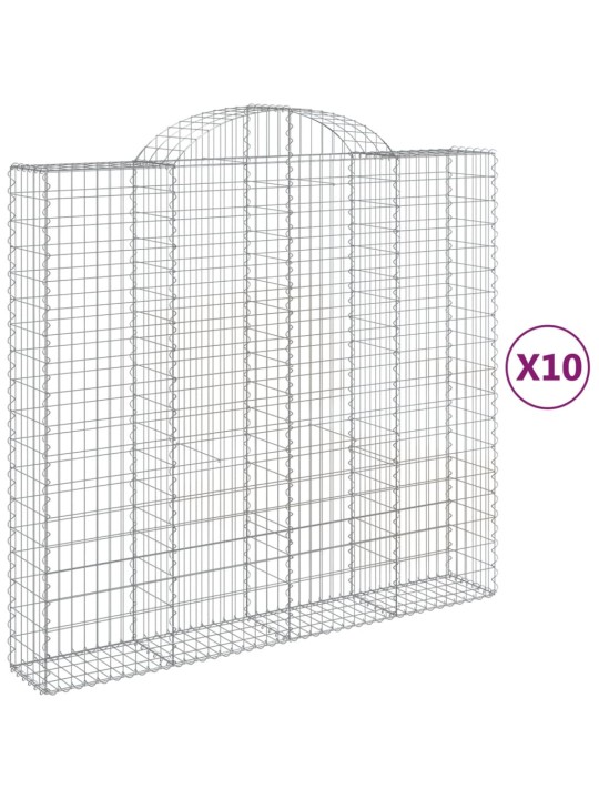 Klenuté gabionové koše 10ks 200x50x180/200cm pozinkované železo