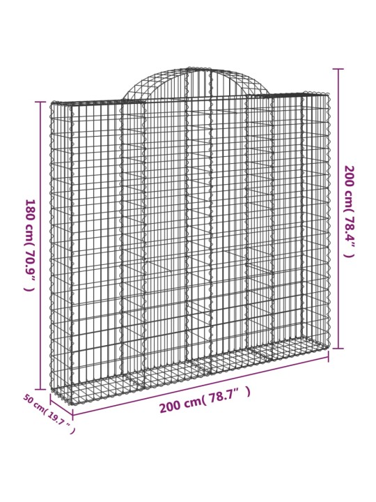 Klenuté gabionové koše 15ks 200x50x180/200cm pozinkované železo