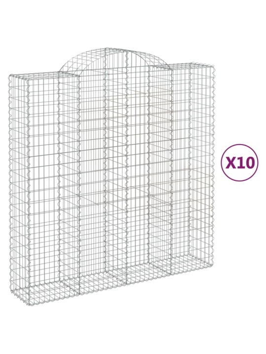 Klenuté gabionové koše 10ks 200x50x200/220cm pozinkované železo