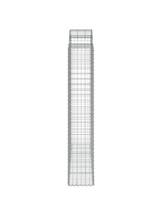 Klenuté gabionové koše 2 ks 200x50x220/240cm pozinkované železo