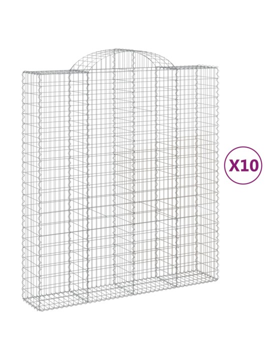 Klenuté gabionové koše 10ks 200x50x220/240cm pozinkované železo
