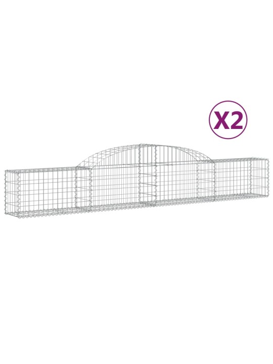 Klenuté gabionové koše 2 ks 300x30x40/60 cm pozinkované železo