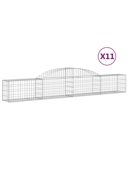 Klenuté gabionové koše 11 ks 300x30x40/60 cm pozinkované železo
