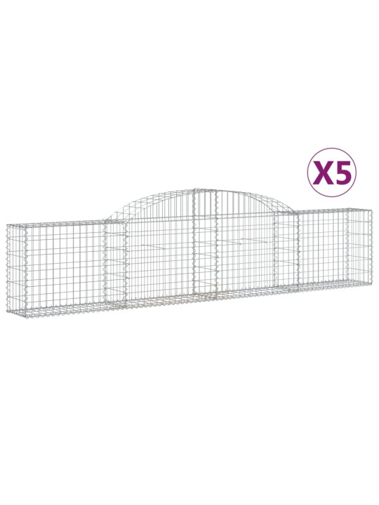 Klenuté gabionové koše 5 ks 300x30x60/80 cm pozinkované železo