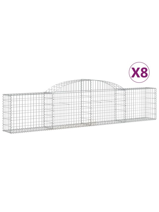 Klenuté gabionové koše 8 ks 300x30x60/80 cm pozinkované železo