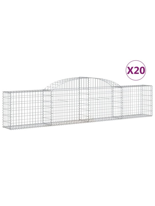 Klenuté gabionové koše 20 ks 300x30x60/80 cm pozinkované železo