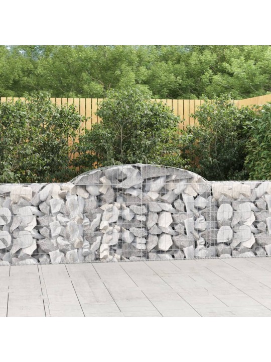 Klenuté gabionové koše 2 ks 300x30x80/100 cm pozinkované železo