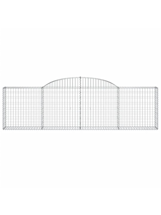 Klenuté gabionové koše 4 ks 300x30x80/100 cm pozinkované železo