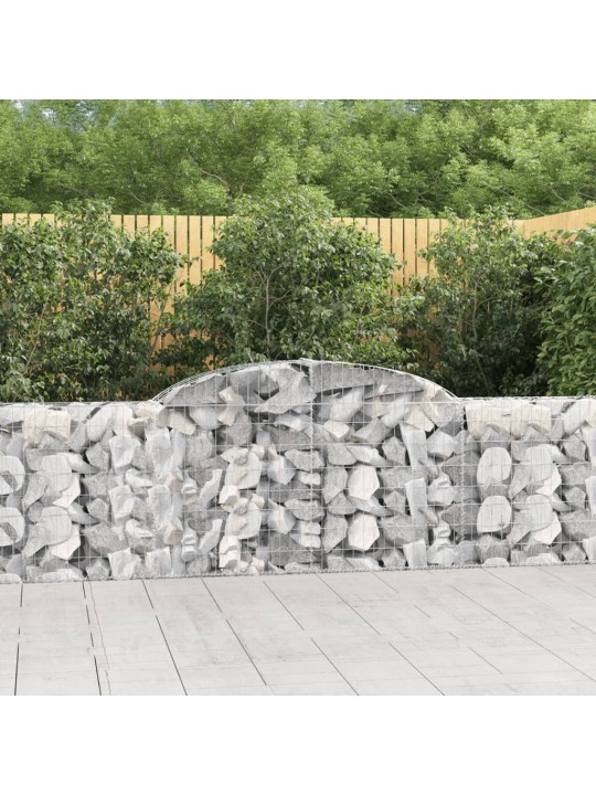 Klenuté gabionové koše 4 ks 300x30x80/100 cm pozinkované železo