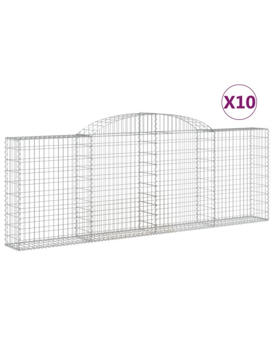 Klenuté gabionové koše 10ks 300x30x100/120cm pozinkované železo