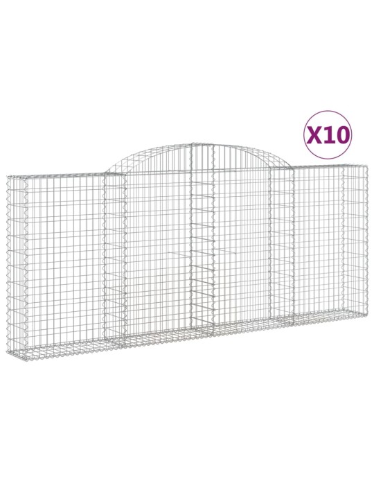 Klenuté gabionové koše 10ks 300x30x120/140cm pozinkované železo