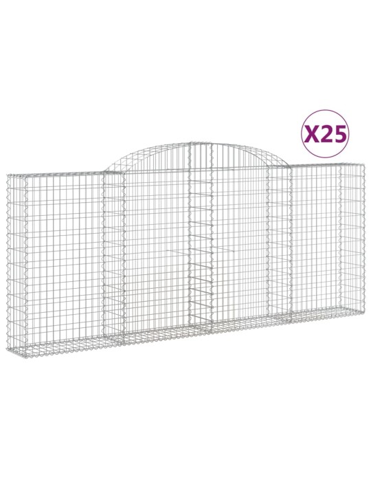 Klenuté gabionové koše 25ks 300x30x120/140cm pozinkované železo