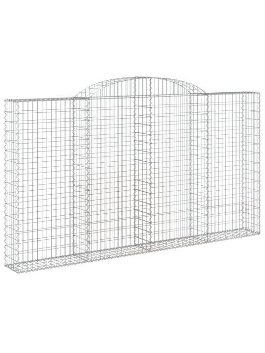 Klenuté gabionové koše 2 ks 300x30x160/180cm pozinkované železo