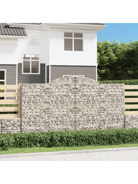 Klenuté gabionové koše 2 ks 300x30x160/180cm pozinkované železo