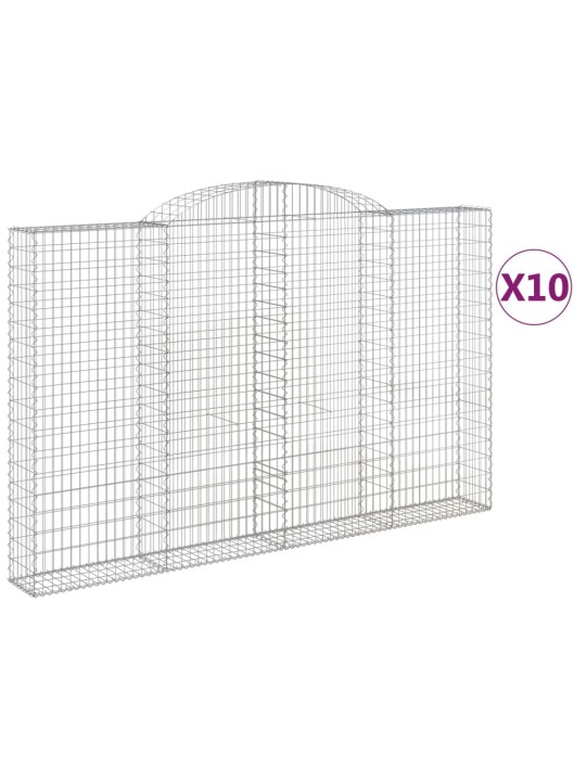 Klenuté gabionové koše 10ks 300x30x180/200cm pozinkované železo
