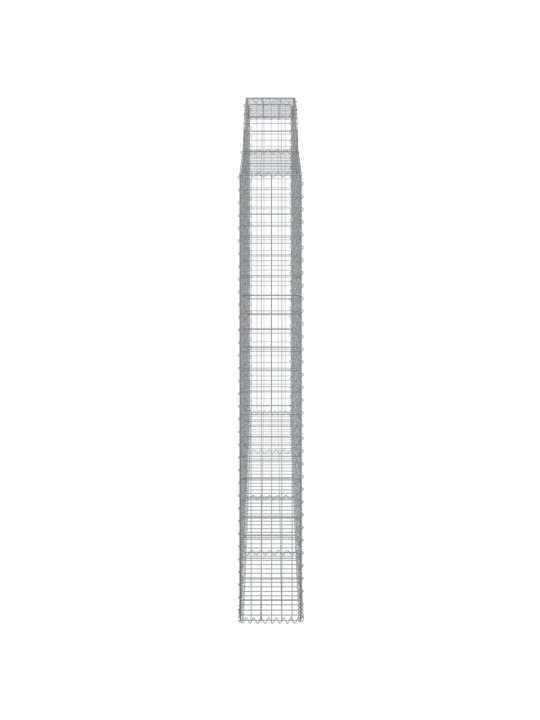 Klenuté gabionové koše 2 ks 300x30x220/240cm pozinkované železo