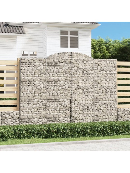 Klenuté gabionové koše 2 ks 300x30x220/240cm pozinkované železo