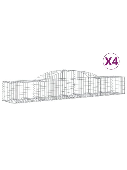 Klenuté gabionové koše 4 ks 300x50x40/60 cm pozinkované železo