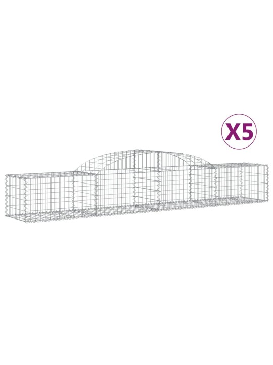 Klenuté gabionové koše 5 ks 300x50x40/60 cm pozinkované železo