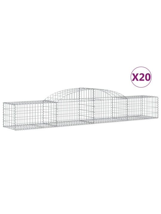Klenuté gabionové koše 20 ks 300x50x40/60 cm pozinkované železo