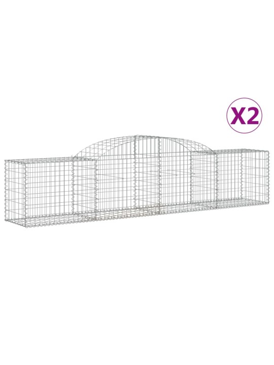 Klenuté gabionové koše 2 ks 300x50x60/80 cm pozinkované železo