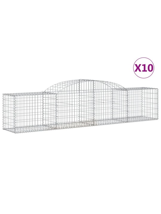 Klenuté gabionové koše 10 ks 300x50x60/80 cm pozinkované železo