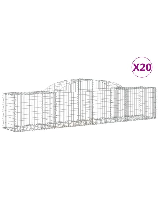 Klenuté gabionové koše 20 ks 300x50x60/80 cm pozinkované železo
